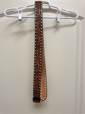 American Darling Floral Leather Belt — Brown & Tan